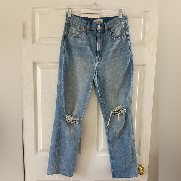 Madewell The High-Rise Slim Boyjean in Prentice Wash: Ripped Edition Women's 27 - Picture 5 of 13